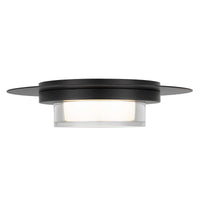 12-Inch Sand Black Plate Outdoor LED Flush Mount