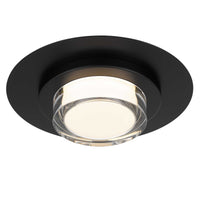 12-Inch Sand Black Plate Outdoor LED Flush Mount