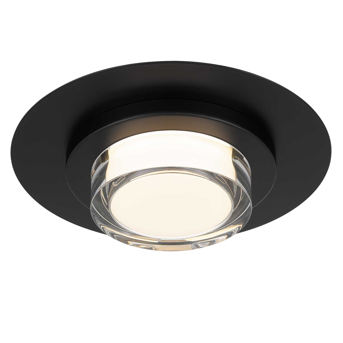 12-Inch Sand Black Plate Outdoor LED Flush Mount