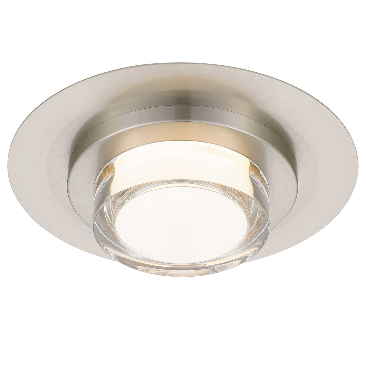 12-Inch Brushed Stainless Steel Plate Outdoor LED Flush Mount