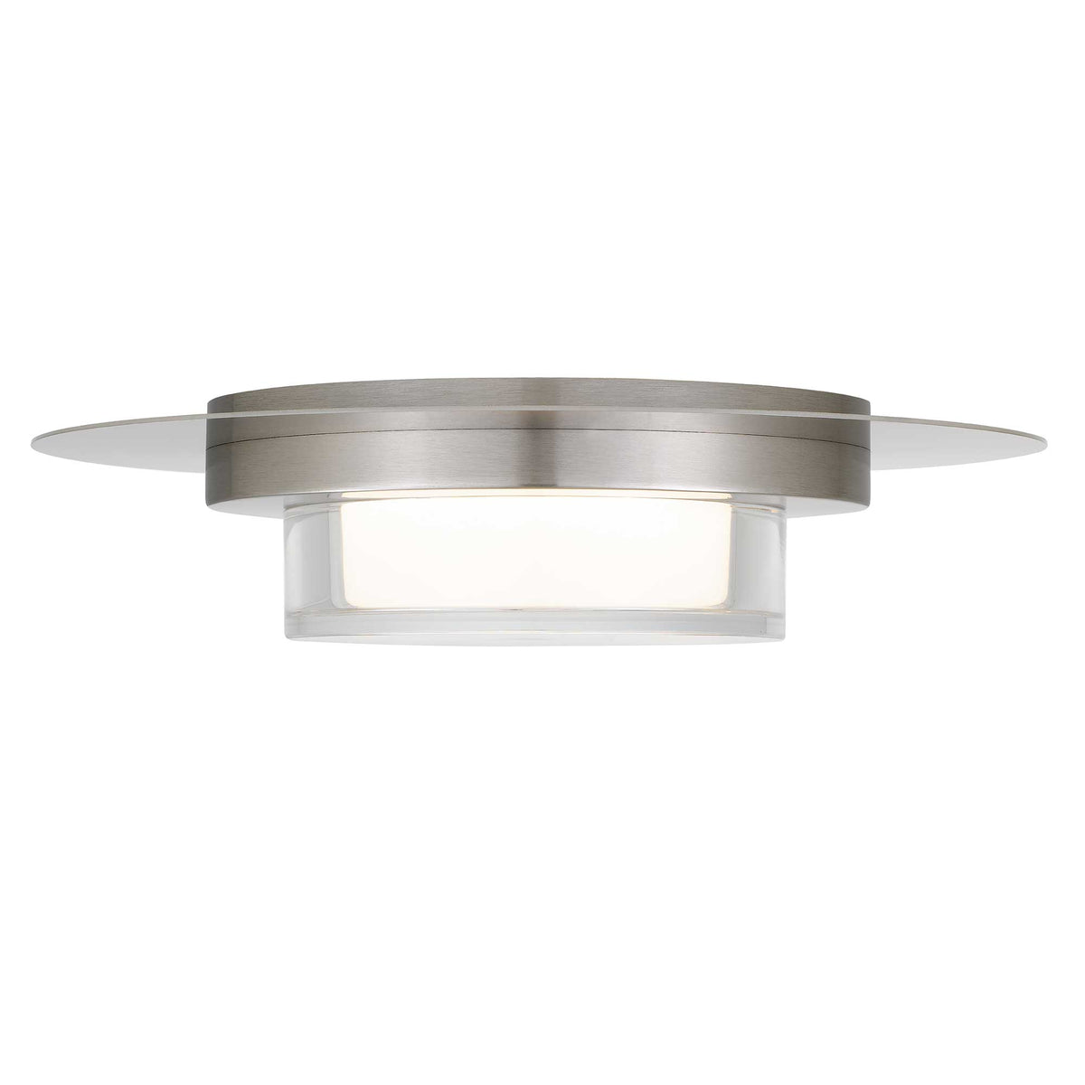 12-Inch Brushed Stainless Steel Plate Outdoor LED Flush Mount