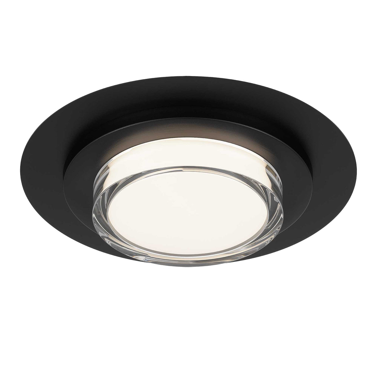 16-Inch Sand Black Plate Outdoor LED Flush Mount