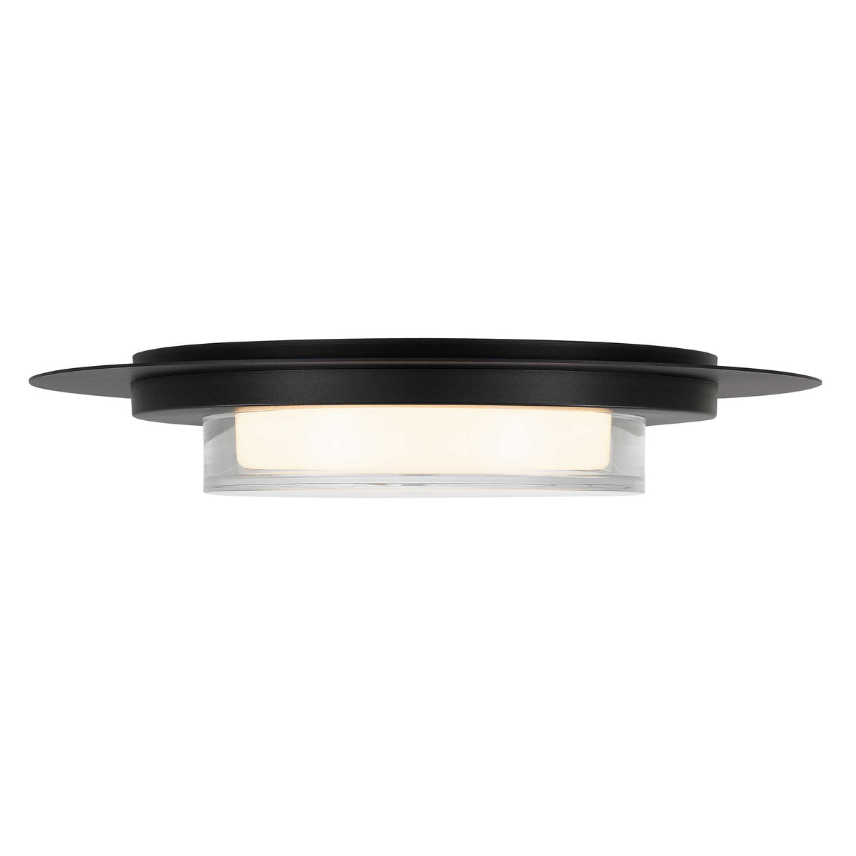 16-Inch Sand Black Plate Outdoor LED Flush Mount