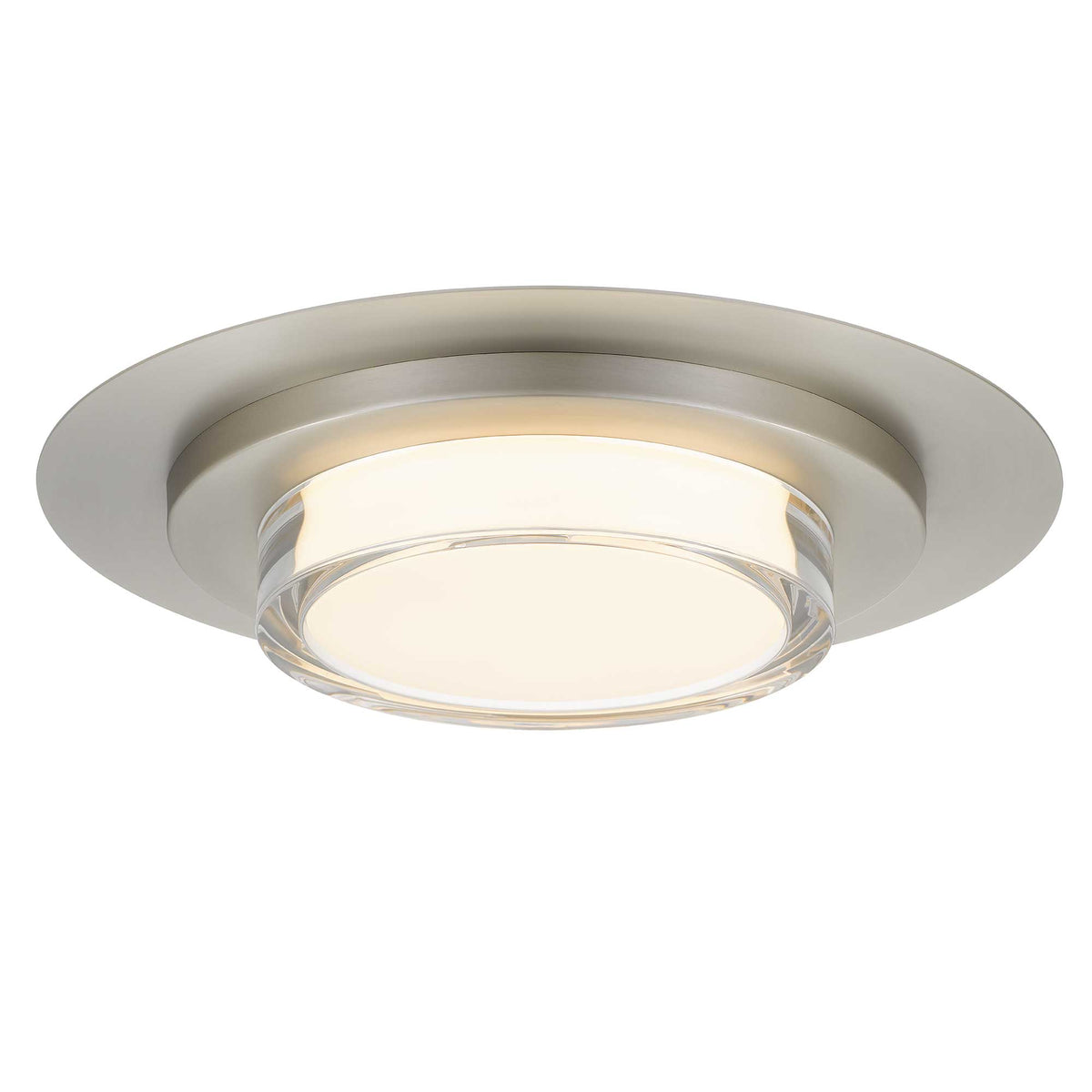 16-Inch Brushed Stainless Steel Plate Outdoor LED Flush Mount
