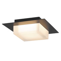 8-Inch Sand Black Foursquare Outdoor LED Flush Mount