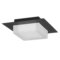 8-Inch Sand Black Foursquare Outdoor LED Flush Mount