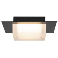 8-Inch Sand Black Foursquare Outdoor LED Flush Mount