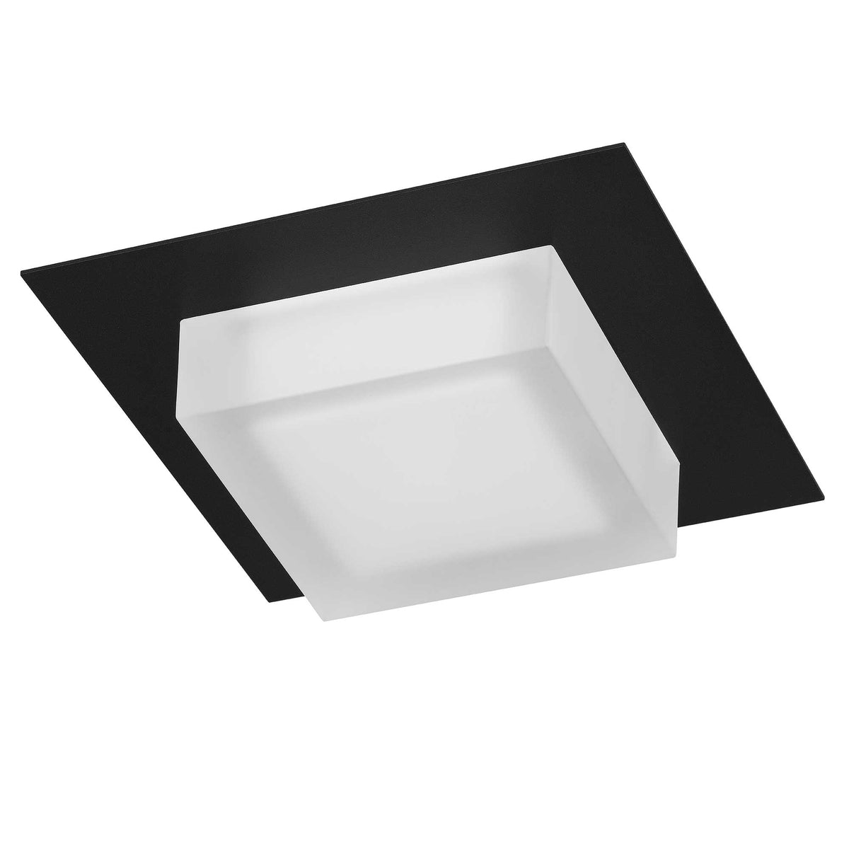 8-Inch Sand Black Foursquare Outdoor LED Flush Mount