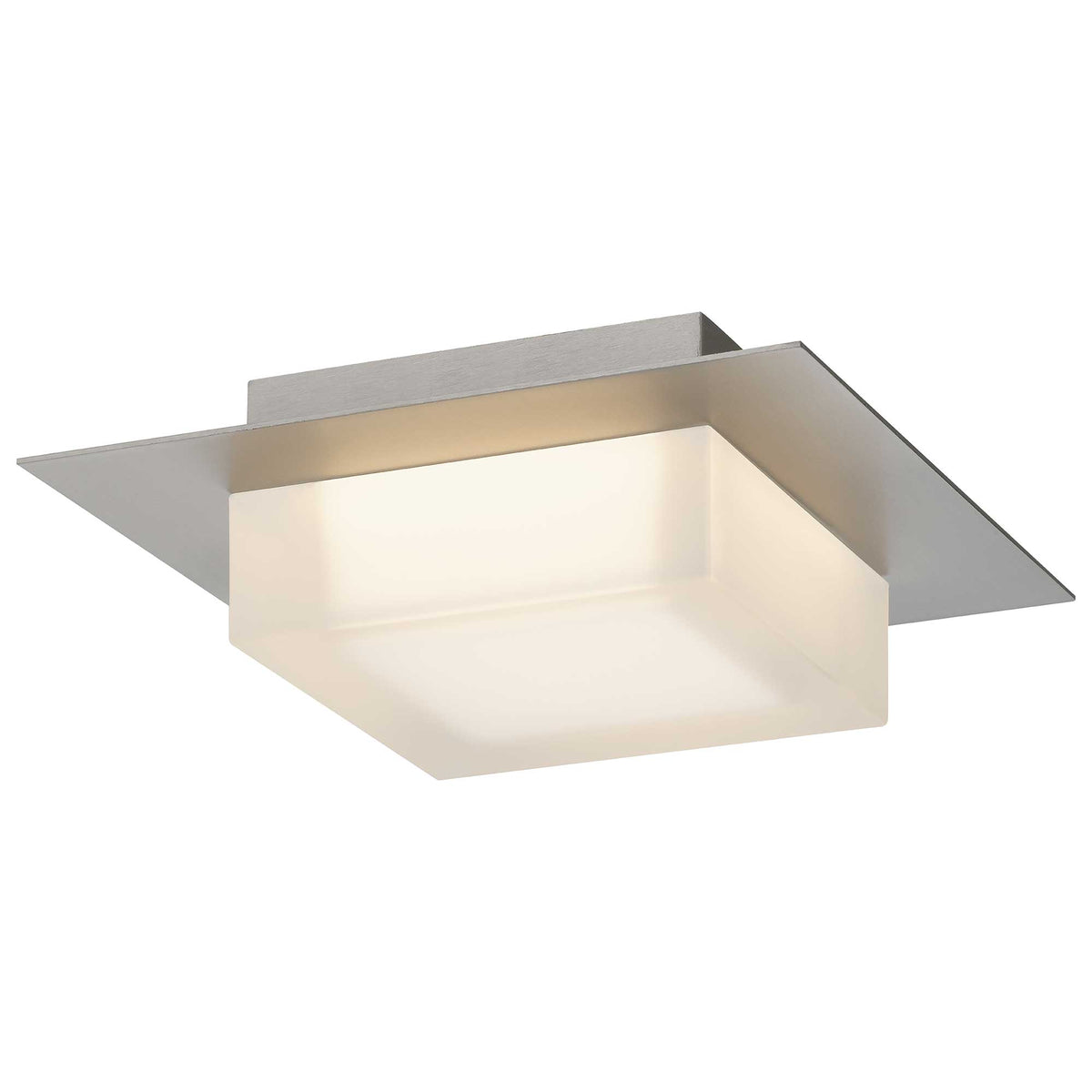 8-Inch Brushed Stainless Steel Foursquare Outdoor LED Flush Mount