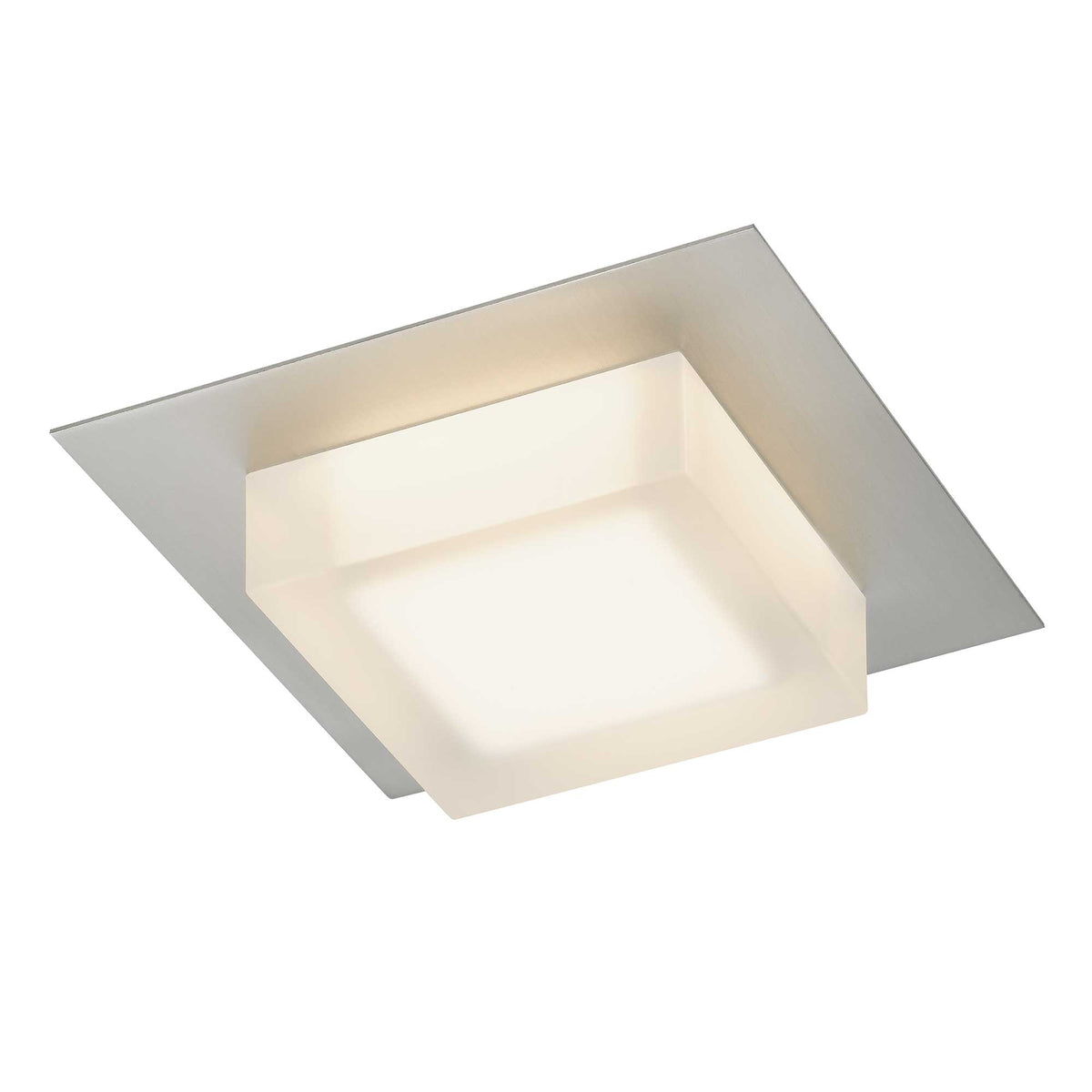 8-Inch Brushed Stainless Steel Foursquare Outdoor LED Flush Mount