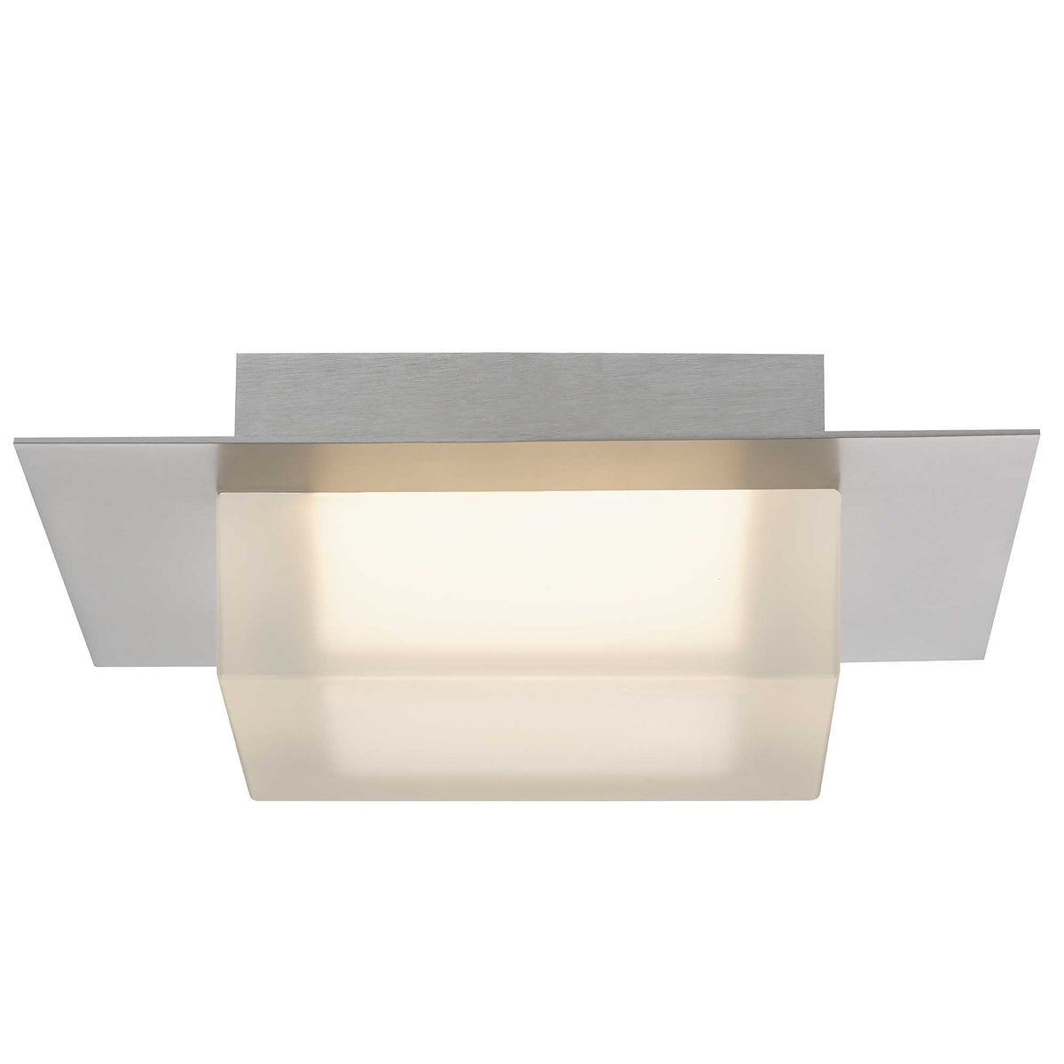 8-Inch Brushed Stainless Steel Foursquare Outdoor LED Flush Mount