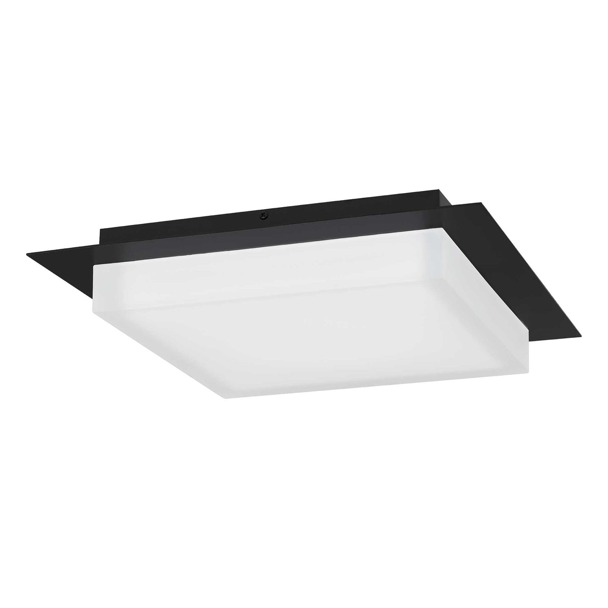 14-Inch Sand Black Foursquare Outdoor LED Flush Mount