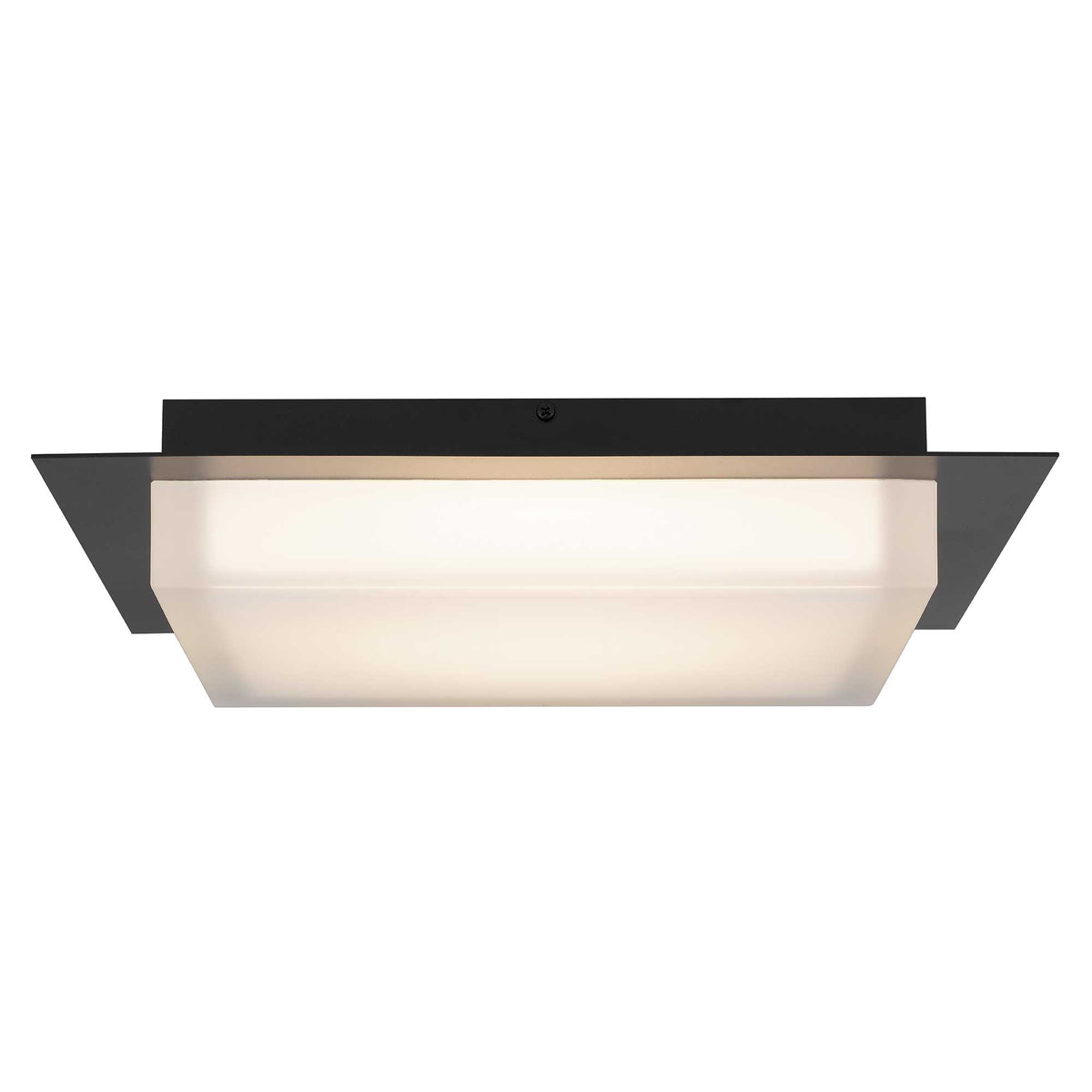 14-Inch Sand Black Foursquare Outdoor LED Flush Mount