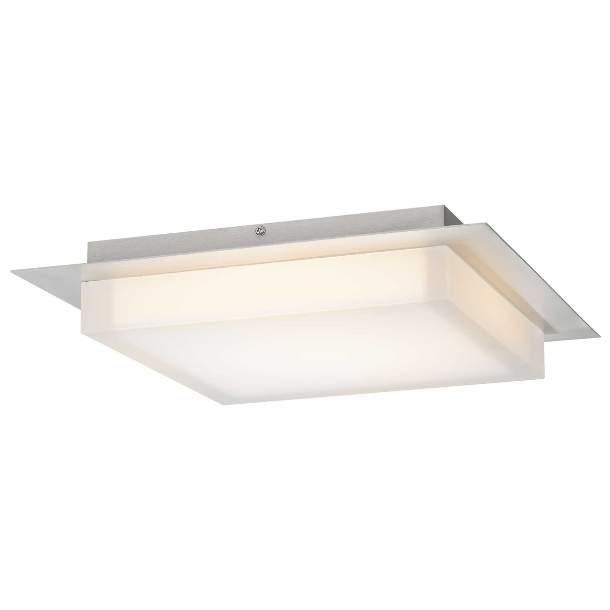 14-Inch Brushed Stainless Steel Foursquare Outdoor LED Flush Mount