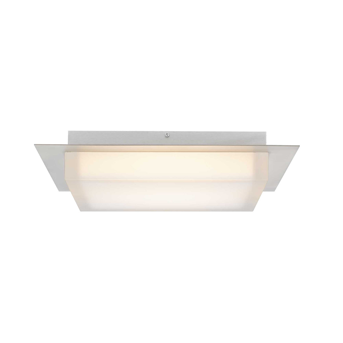 14-Inch Brushed Stainless Steel Foursquare Outdoor LED Flush Mount