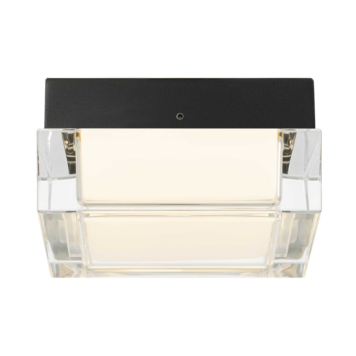 5-Inch Sand Black Box Outdoor LED Flush Mount