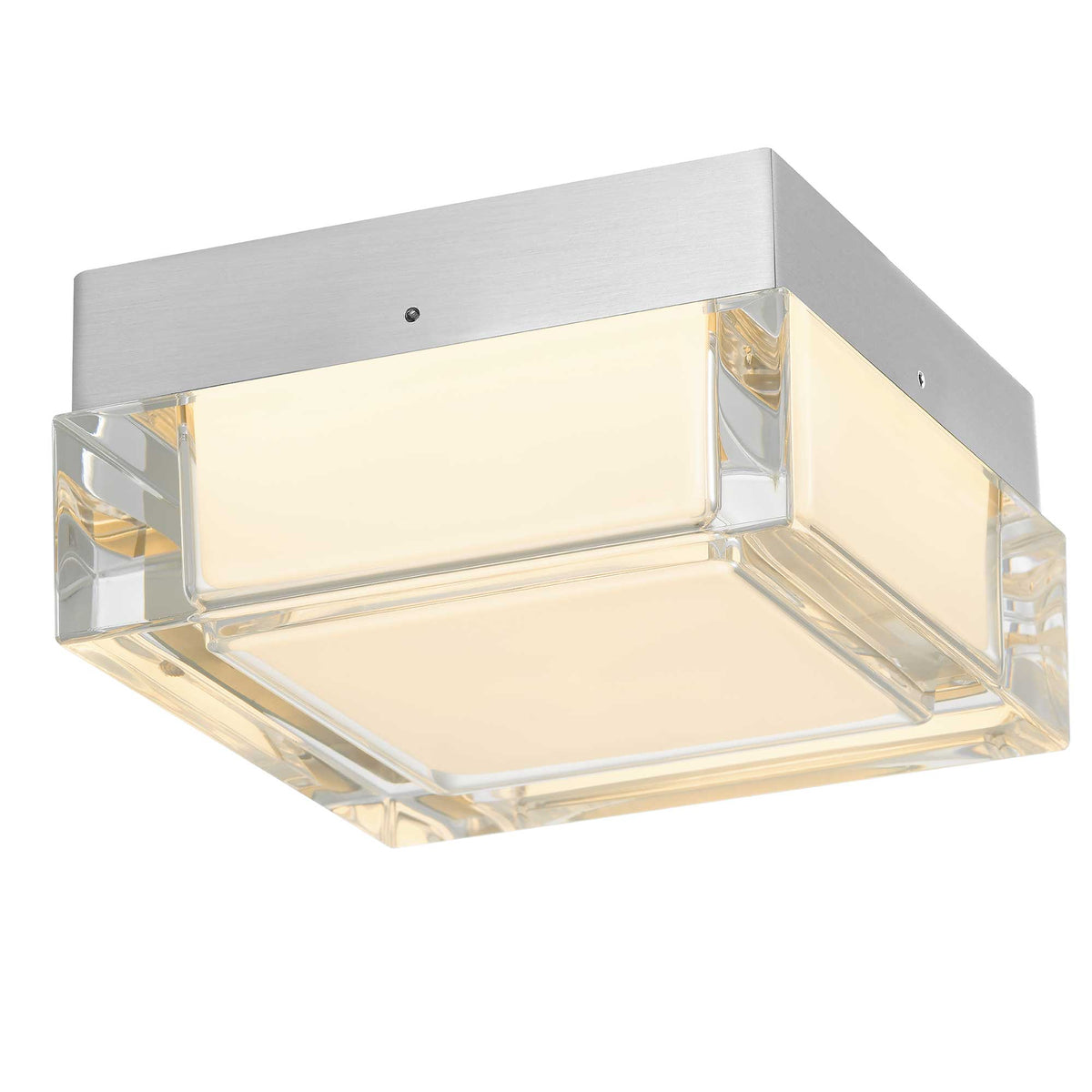 5-Inch Brushed Stainless Steel Box Outdoor LED Flush Mount