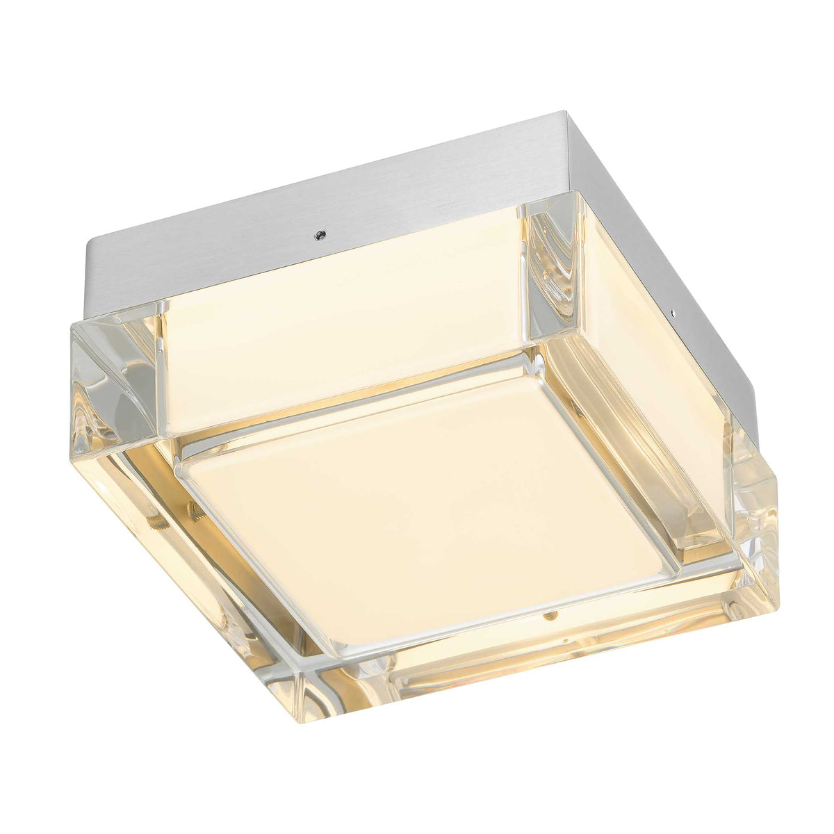 5-Inch Brushed Stainless Steel Box Outdoor LED Flush Mount