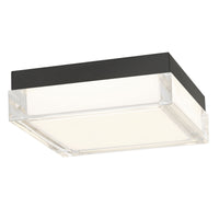 8-Inch Sand Black Box Outdoor LED Flush Mount