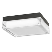8-Inch Sand Black Box Outdoor LED Flush Mount