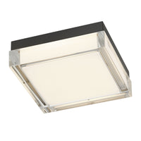 8-Inch Sand Black Box Outdoor LED Flush Mount