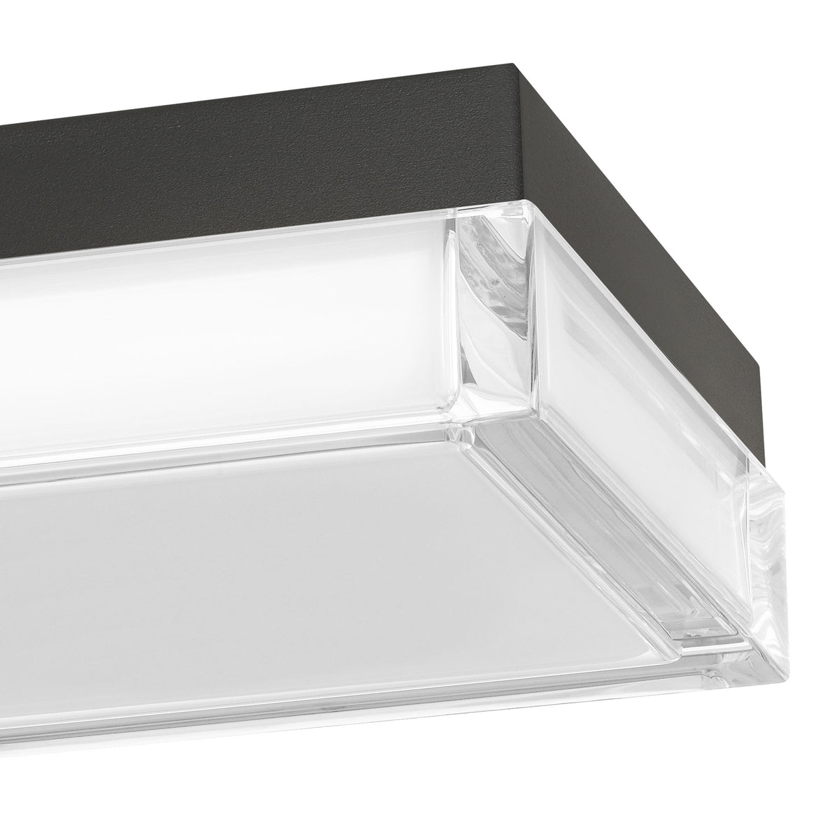8-Inch Sand Black Box Outdoor LED Flush Mount