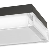 8-Inch Sand Black Box Outdoor LED Flush Mount