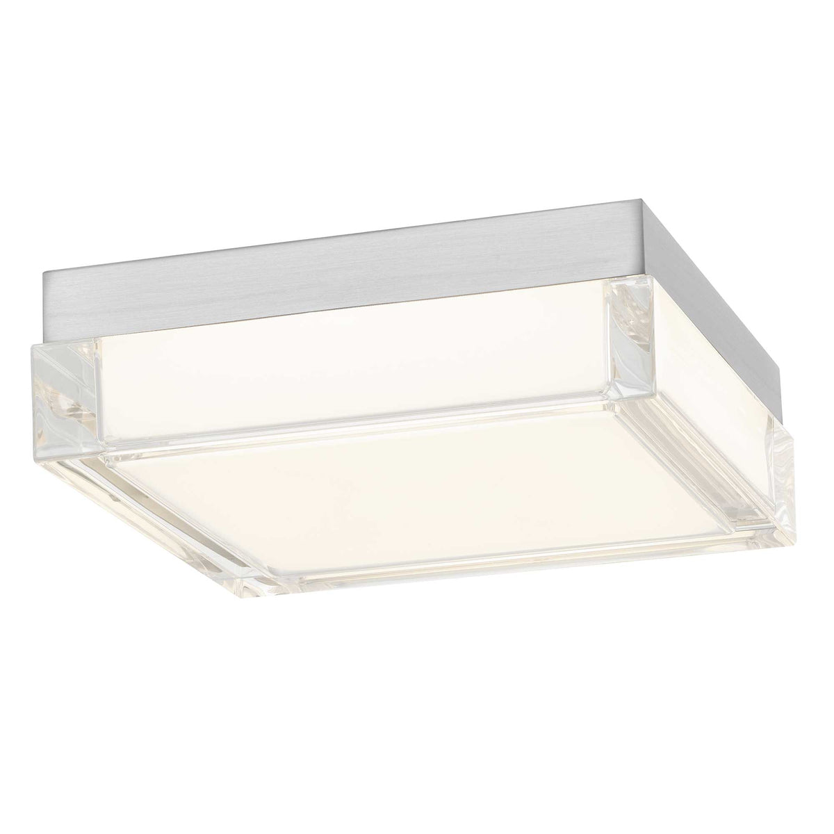 8-Inch Brushed Stainless Steel Box Outdoor LED Flush Mount