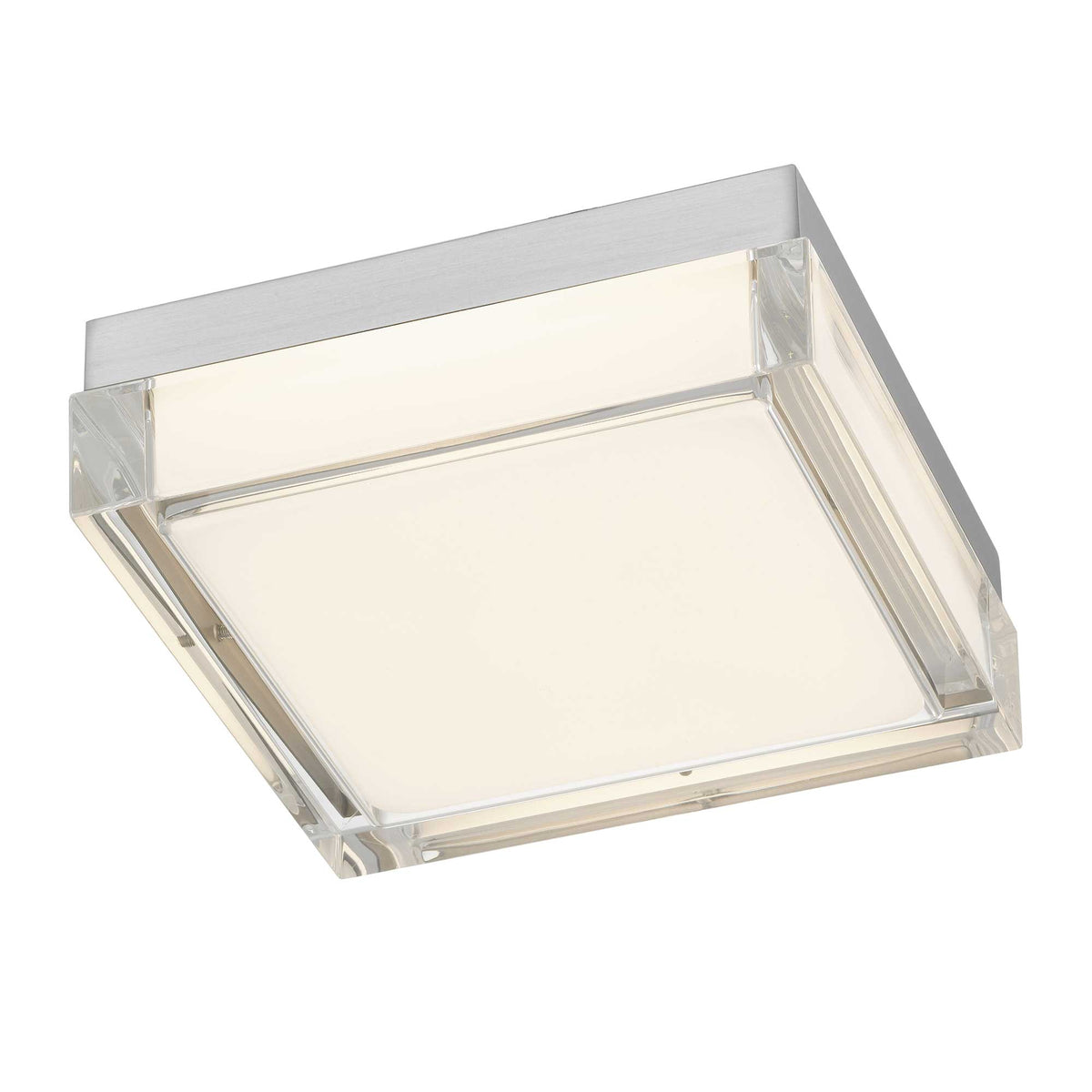 8-Inch Brushed Stainless Steel Box Outdoor LED Flush Mount