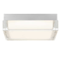 8-Inch Brushed Stainless Steel Box Outdoor LED Flush Mount