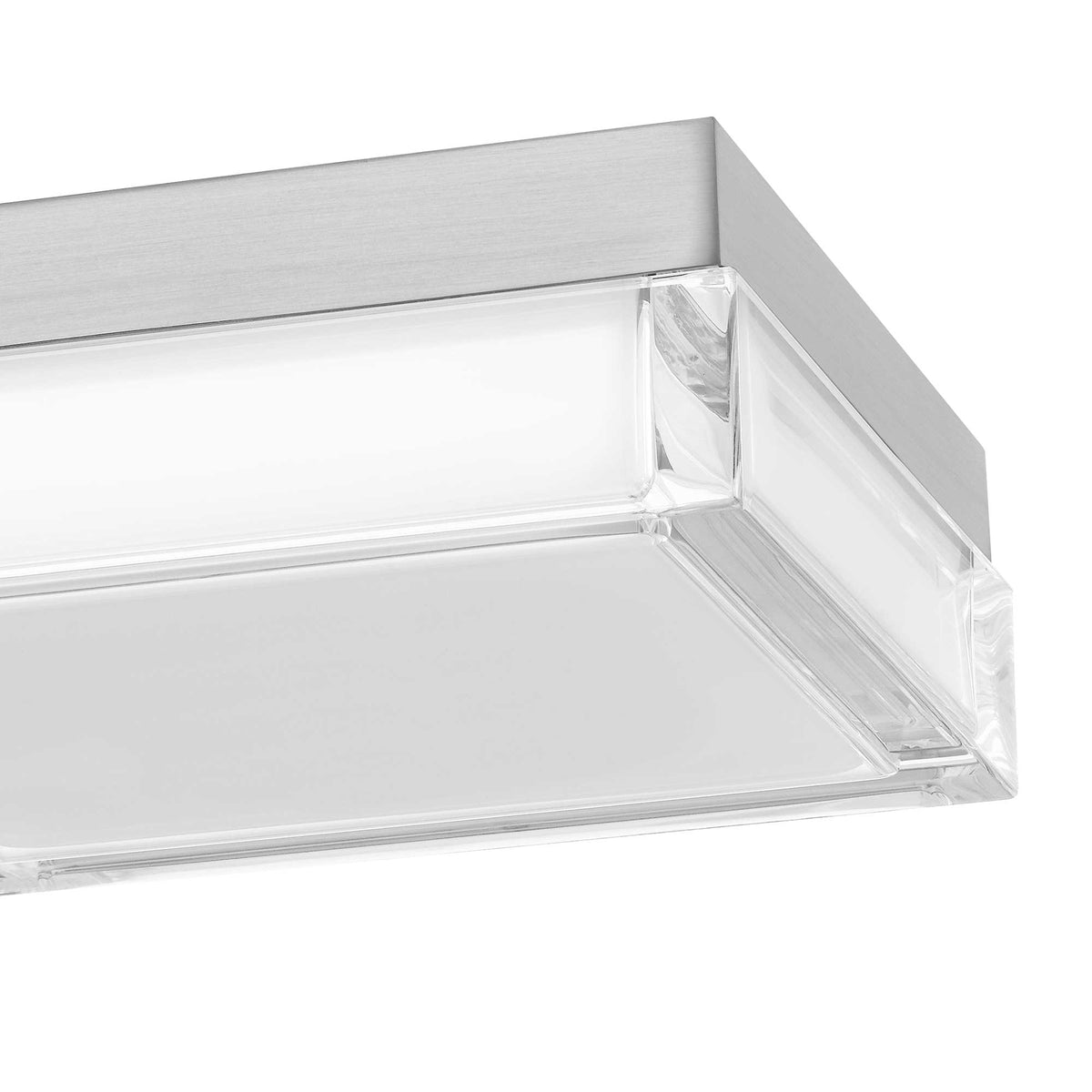 8-Inch Brushed Stainless Steel Box Outdoor LED Flush Mount