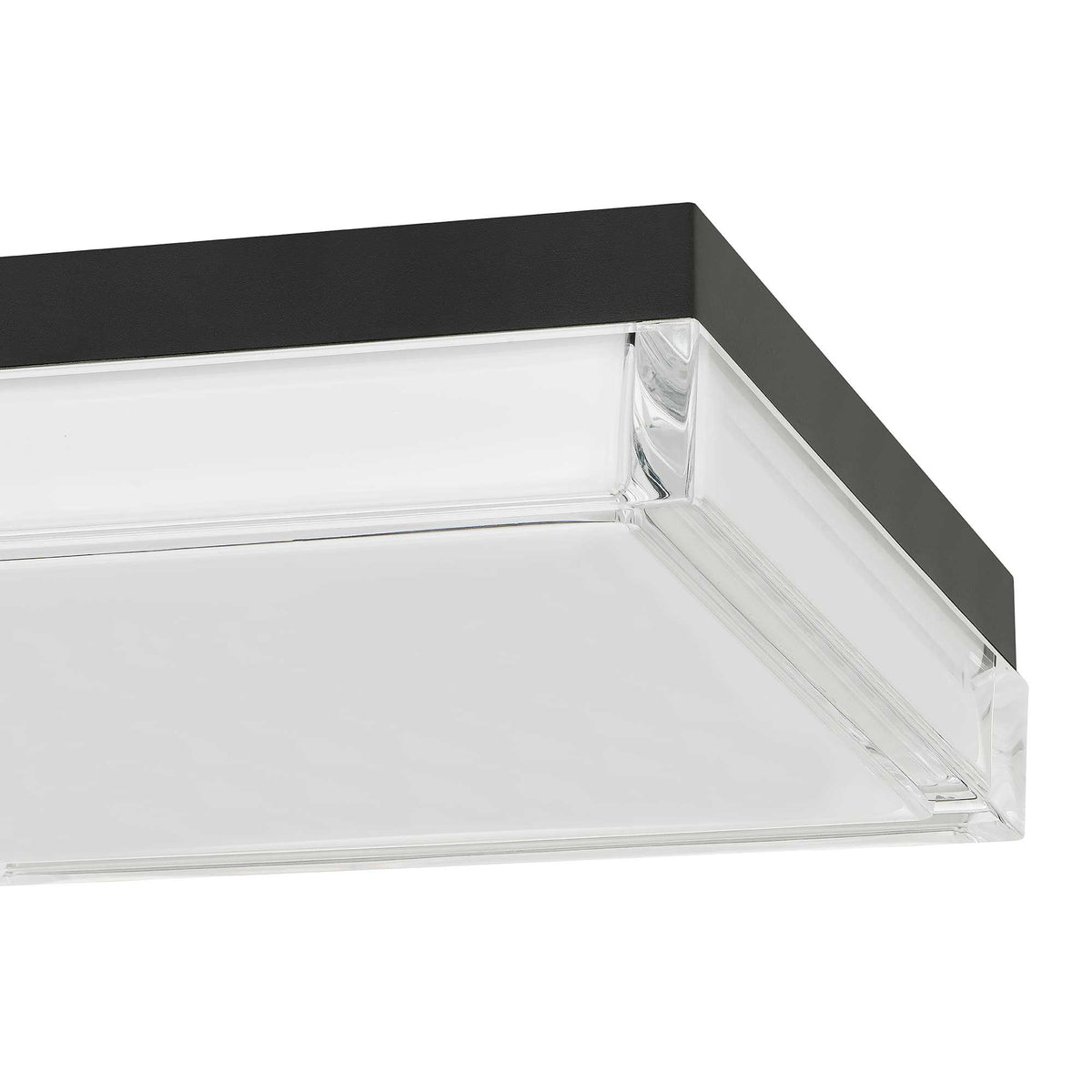 11-Inch Sand Black Box Outdoor LED Flush Mount