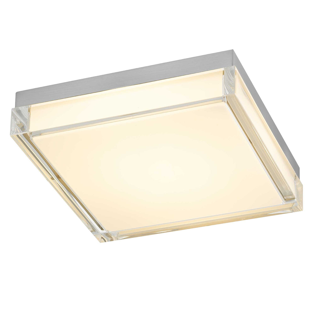 11-Inch Brushed Stainless Steel Box Outdoor LED Flush Mount
