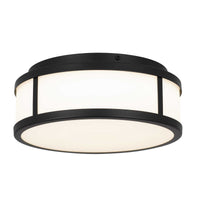10-Inch Sand Black Panel Round Outdoor LED Flush Mount