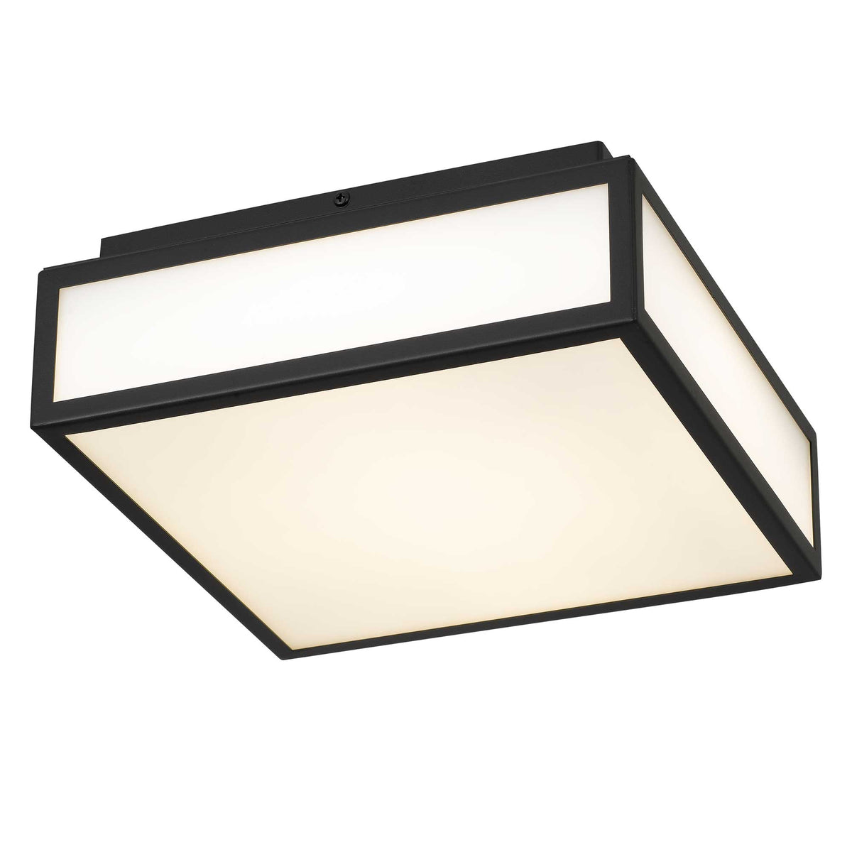 10-Inch Sand Black Panel Square Outdoor LED Flush Mount