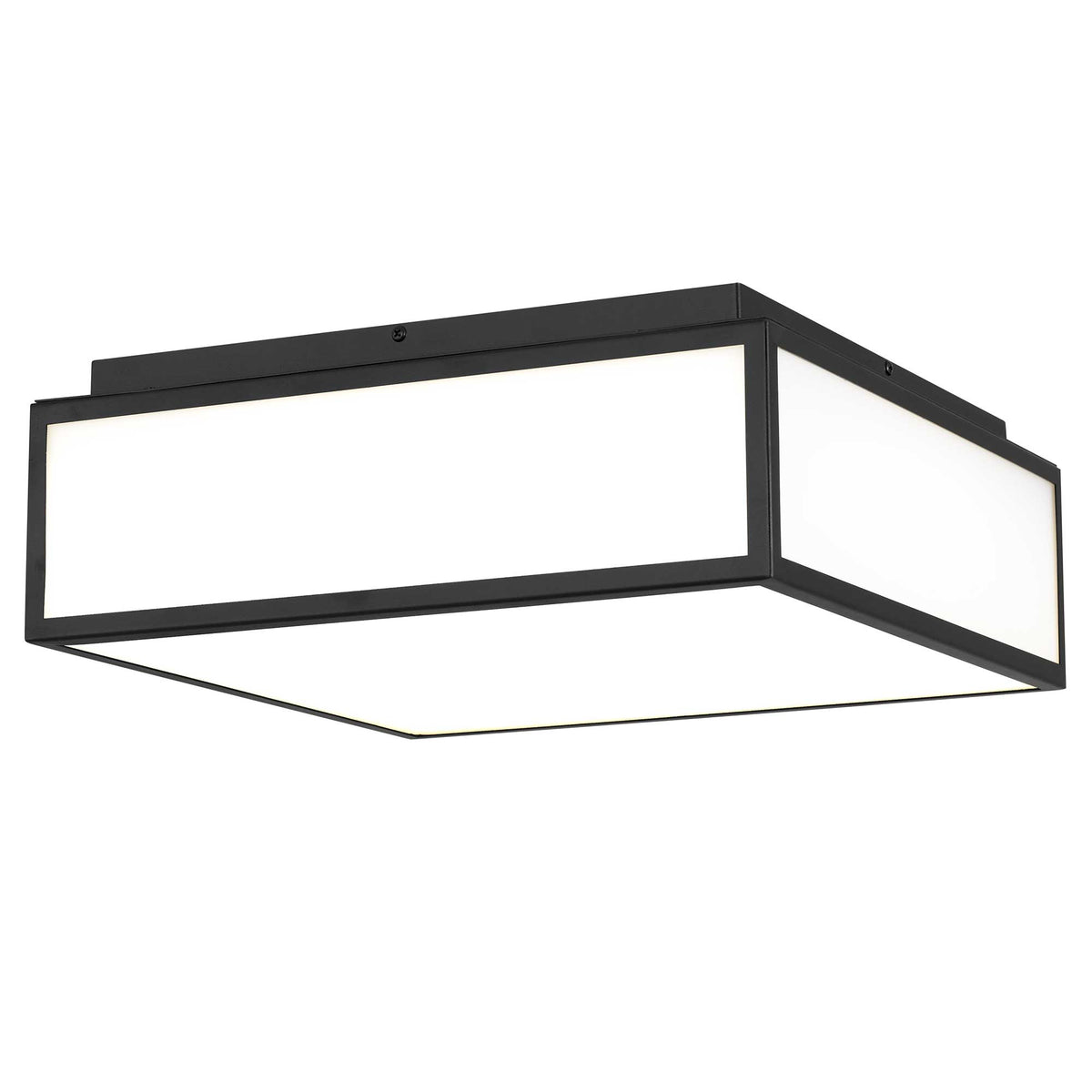 14-Inch Sand Black Panel Square Outdoor LED Flush Mount