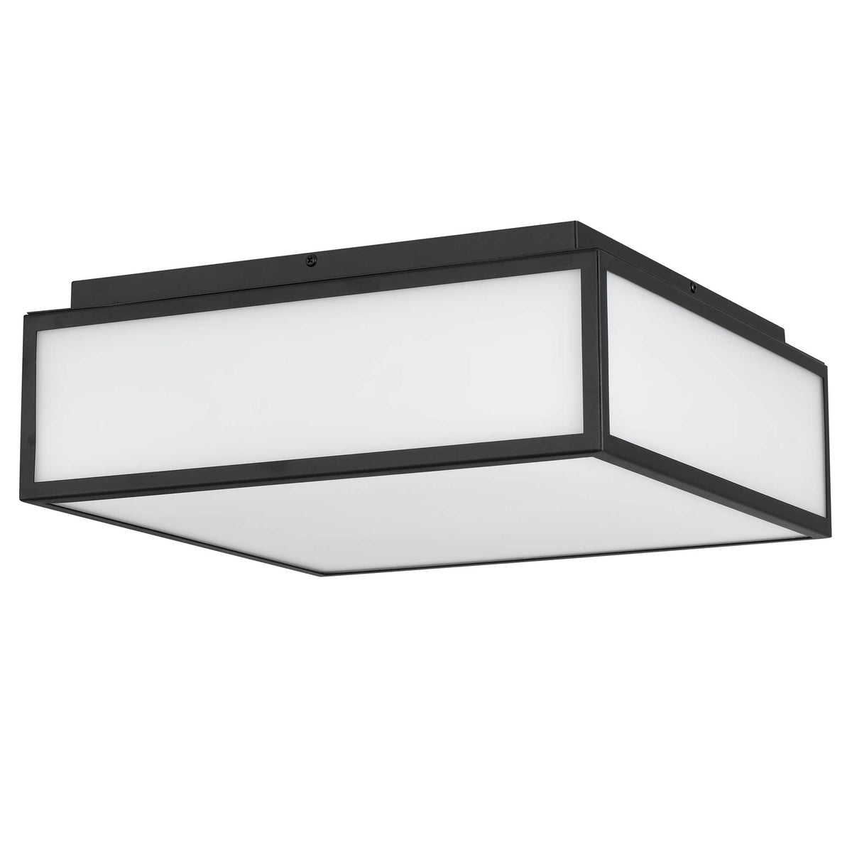 14-Inch Sand Black Panel Square Outdoor LED Flush Mount