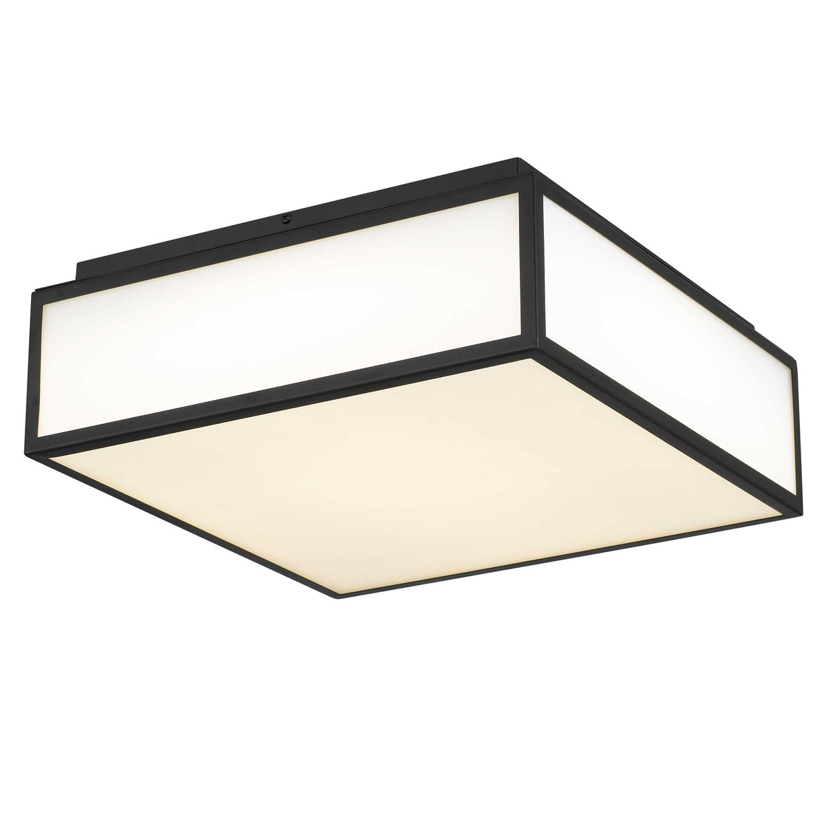 14-Inch Sand Black Panel Square Outdoor LED Flush Mount