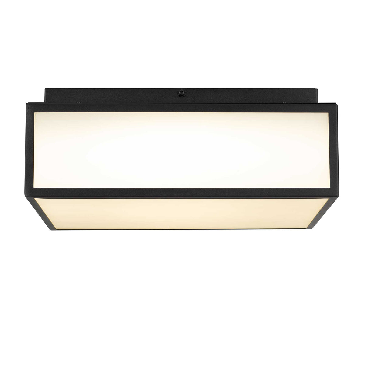 14-Inch Sand Black Panel Square Outdoor LED Flush Mount