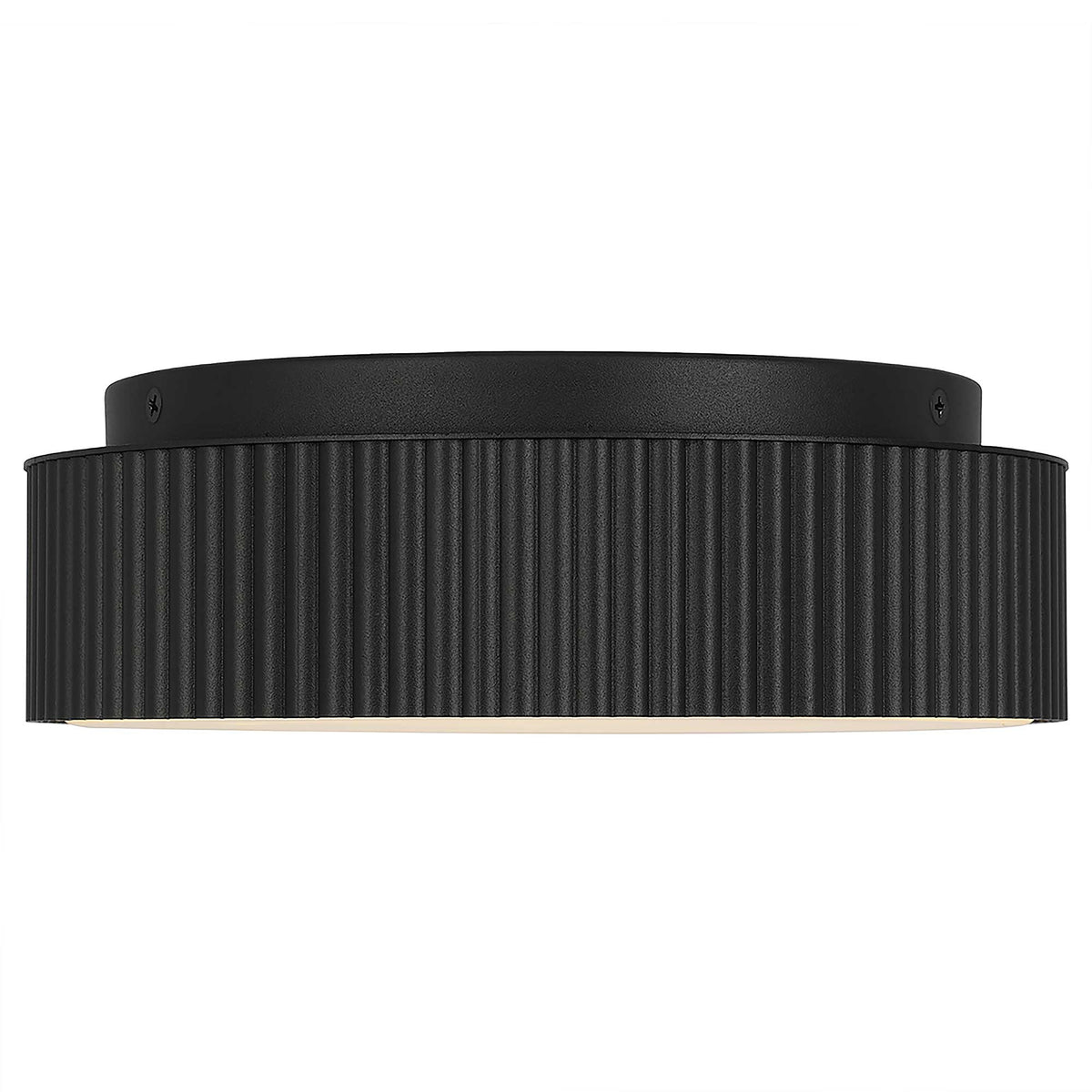 9-Inch Sand Black Channel Outdoor LED Flush Mount
