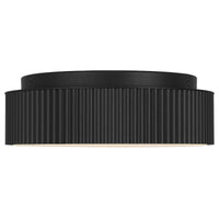 9-Inch Sand Black Channel Outdoor LED Flush Mount
