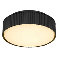 9-Inch Sand Black Channel Outdoor LED Flush Mount