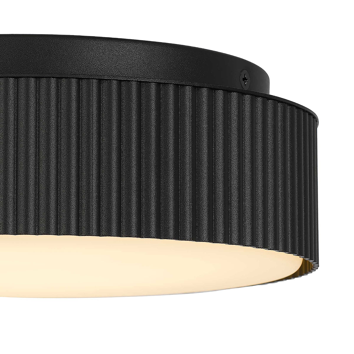 9-Inch Sand Black Channel Outdoor LED Flush Mount