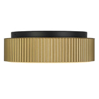 9-Inch Sand Black and Painted Brass Channel Outdoor LED Flush Mount