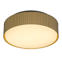 9-Inch Sand Black and Painted Brass Channel Outdoor LED Flush Mount