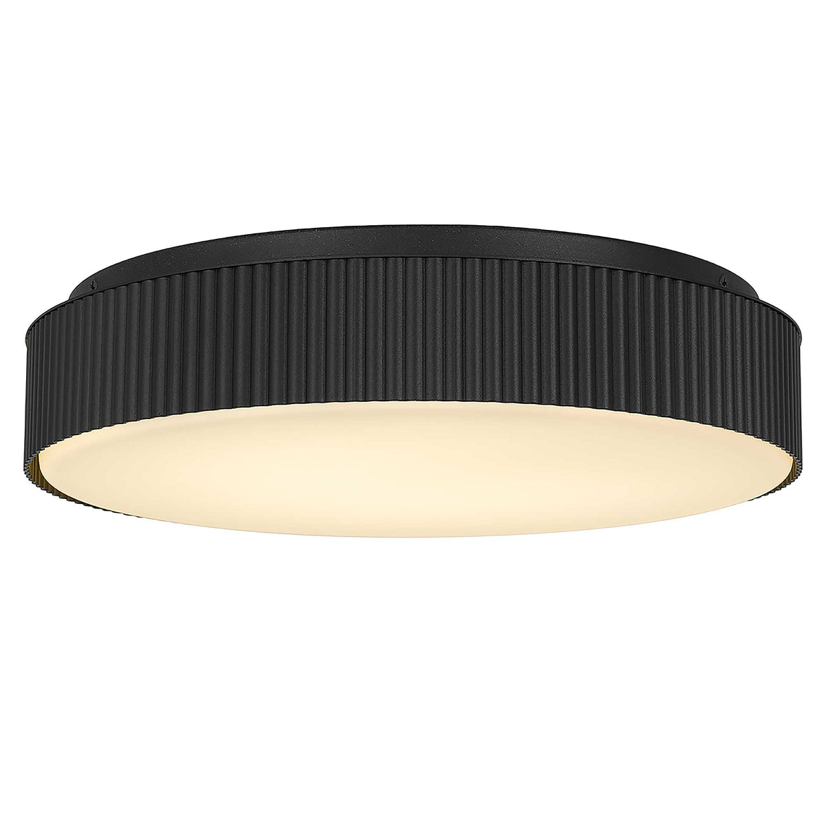 13-Inch Sand Black Channel Outdoor LED Flush Mount