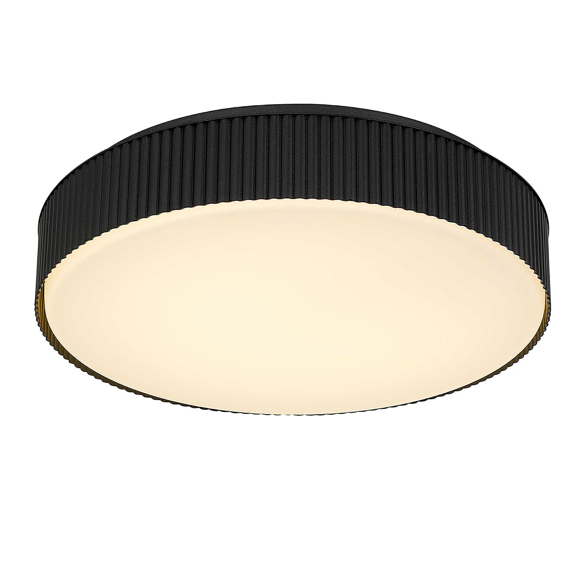13-Inch Sand Black Channel Outdoor LED Flush Mount