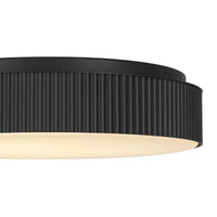 13-Inch Sand Black Channel Outdoor LED Flush Mount