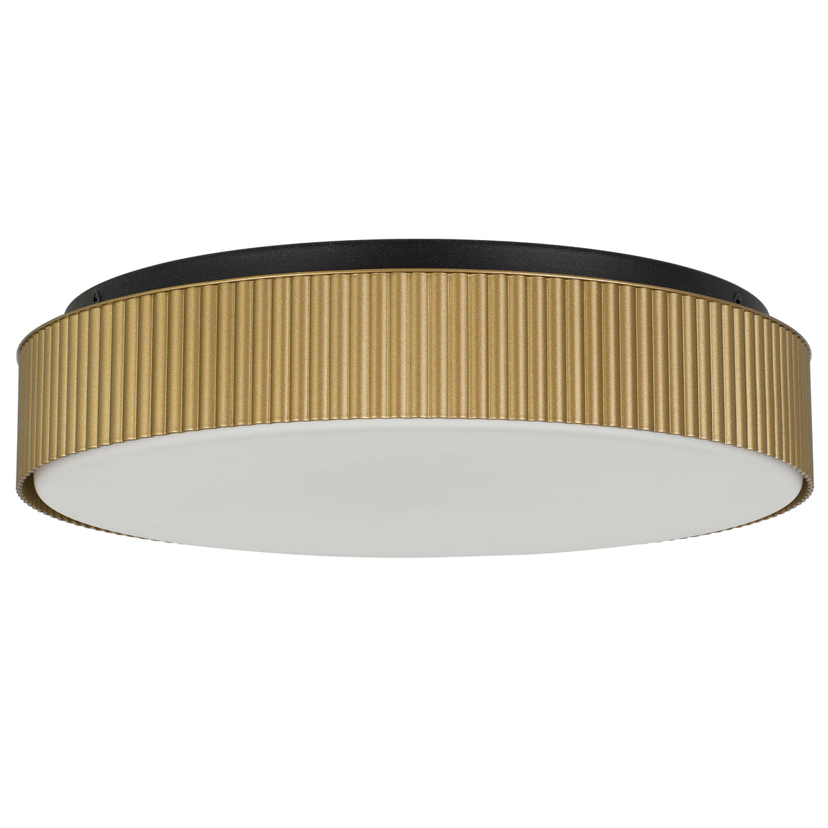 13-Inch Sand Black and Painted Brass Channel Outdoor LED Flush Mount