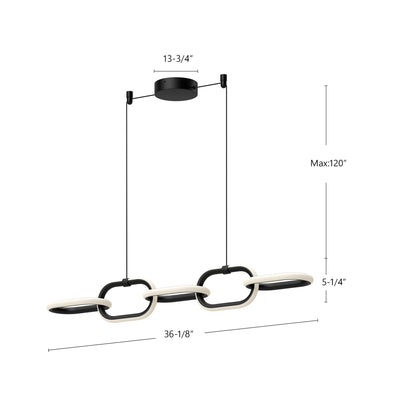 Airen 36-in Aluminum Linear Pendant